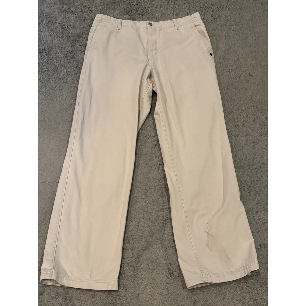 Timberland Mens Chino Pants 36x32 Beige Tan 100% Cotton Straight Leg Workwear